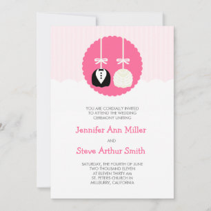 Invitations de mariage de la pop gâteau Rose
