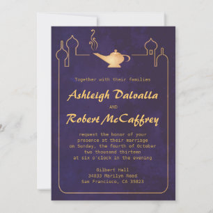 Invitations de mariage de lampes magiques arabes