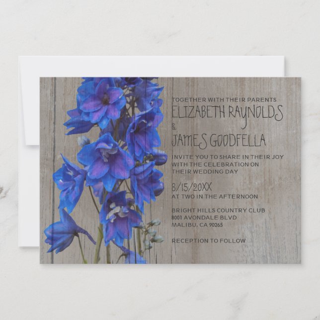 Invitations de mariage de Larkspur (Devant)