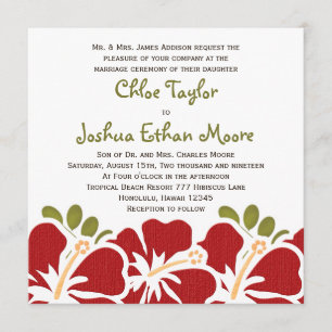 Invitations de mariage de l'Hibiscus rouge