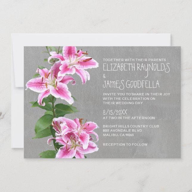 Invitations de mariage de lis d'astronome (Devant)
