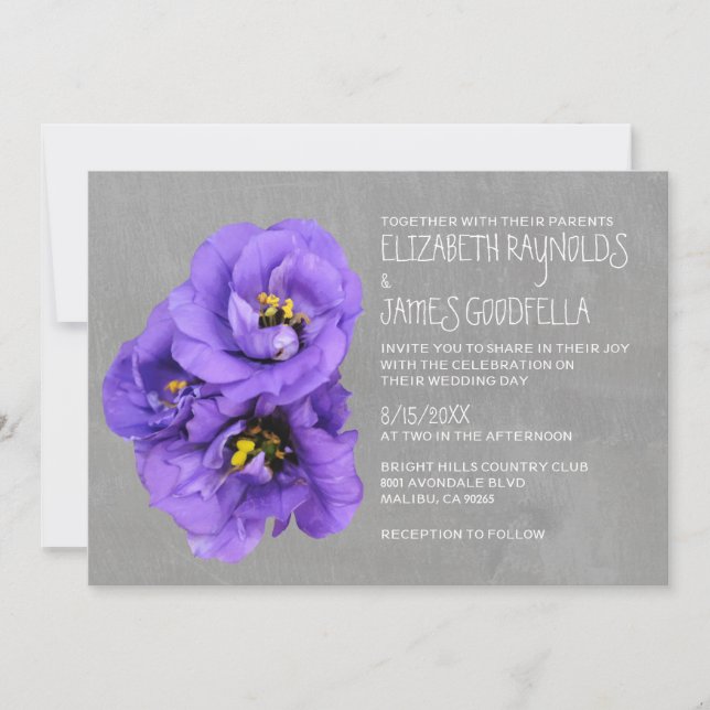 Invitations de mariage de Lisianthus (Devant)