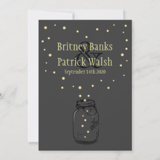 Invitations de mariage de lucioles de mason gris f