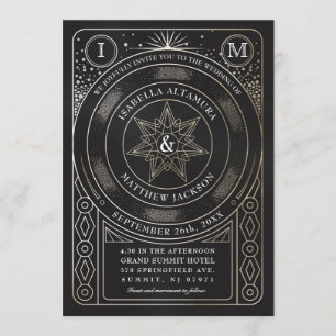 Invitations de mariage de l'Union céleste (or)