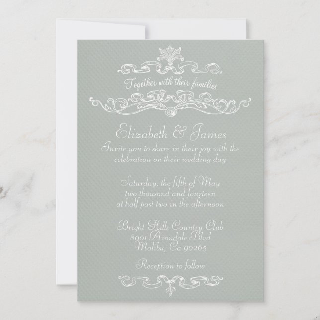Invitations de mariage de luxe simples (Devant)