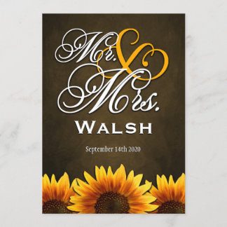 Invitations de mariage de M. et Mme Brown Sunflowe