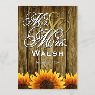 Invitations de mariage de M. et Mme Western Sunflo