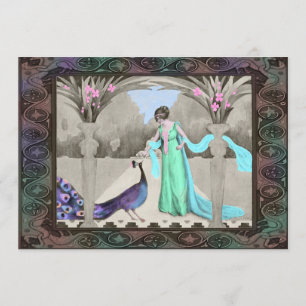 Invitations de mariage de Madame et de paon