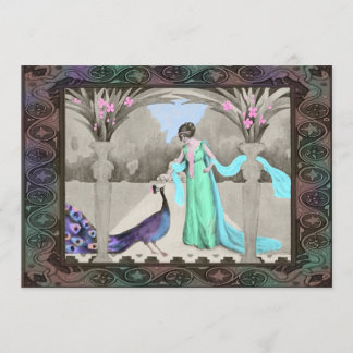 Invitations de mariage de Madame et de paon