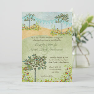Invitations de mariage de menthe jaune et vert