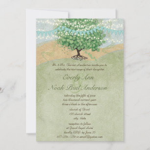 Invitations de mariage de menthe jaune et vert