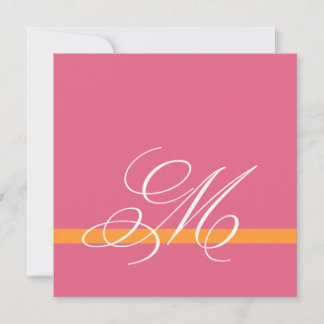 Invitations de mariage de Monogramme Swirl rose