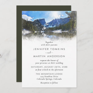 Invitations de mariage de montagne de Lakeside
