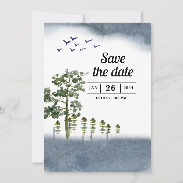 Invitations de mariage de Noël Conception de l'arb (Dos)
