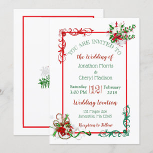 Invitations de mariage de Noël de flocon de neige