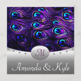 Invitations de mariage de paquebot pourpre