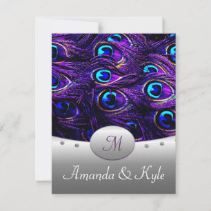 Invitations de mariage de paquebot pourpre 4,25 po