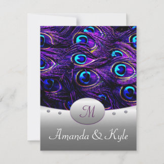 Invitations de mariage de paquebot pourpre 4,25 po
