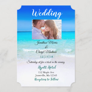 Invitations de mariage de photo de plage