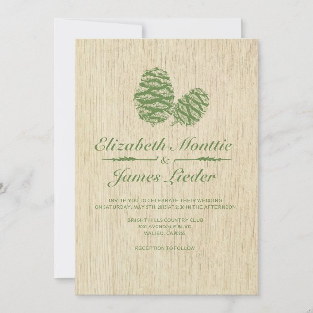 Invitations de mariage de Pine Cone (Devant)