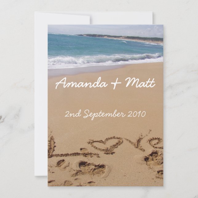 Invitations de mariage de plage (Devant)