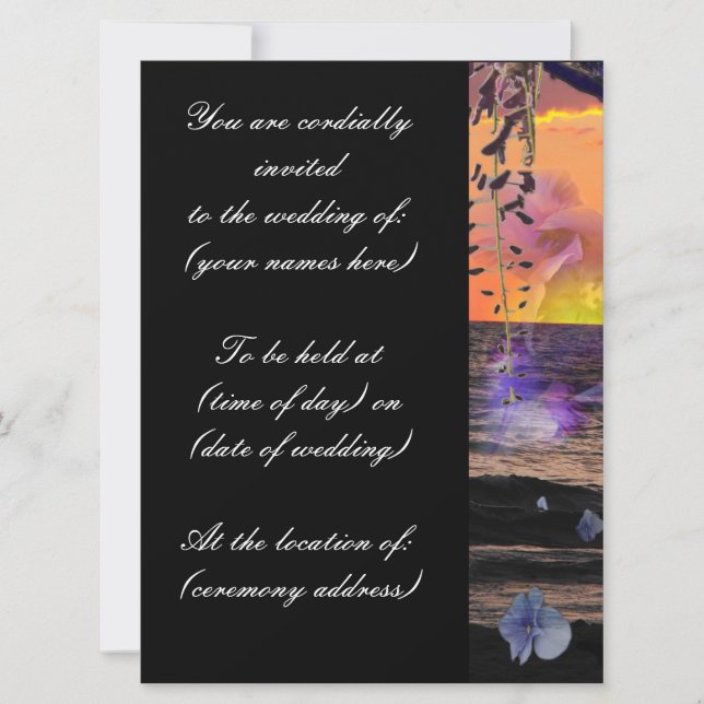Invitations de mariage de plage (Devant)