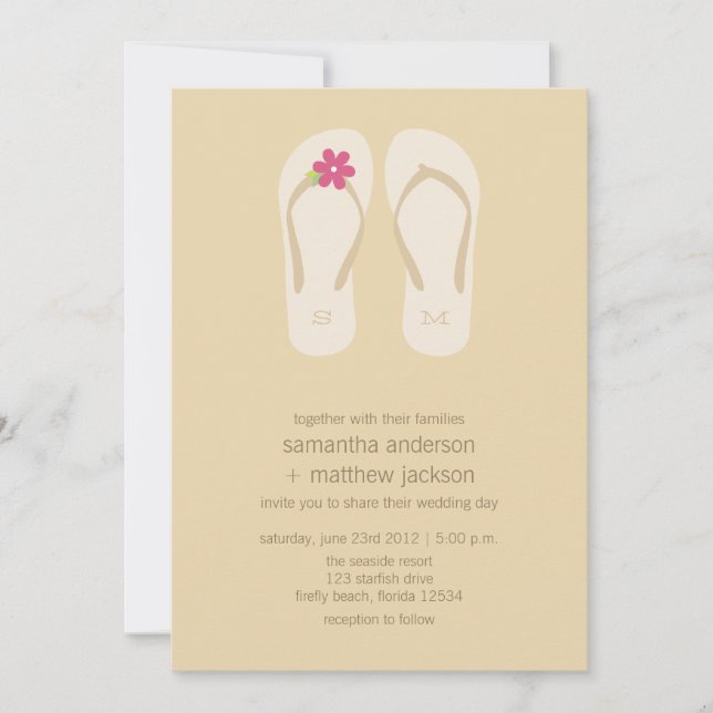 Invitations de mariage de plage de bascule (Devant)