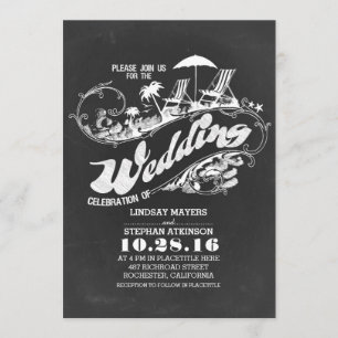 invitations de mariage de plage de tableau