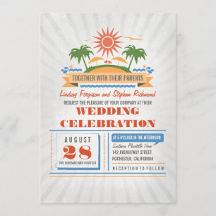 Invitations de mariage de plage moderne
