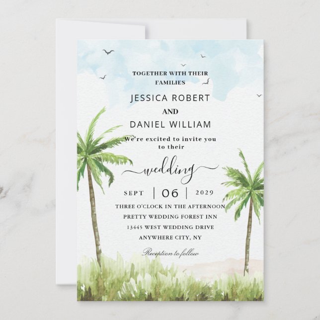 invitations de mariage de Sea Island zazzle (Devant)