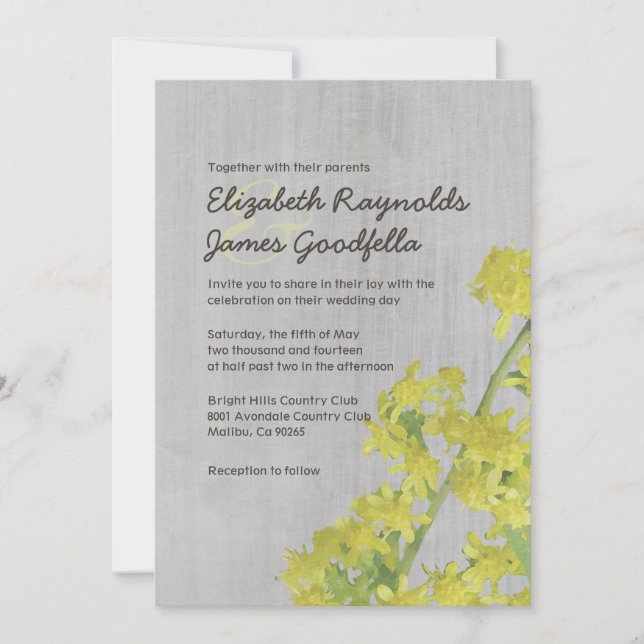 Invitations de mariage de Solidago Vintage (Devant)