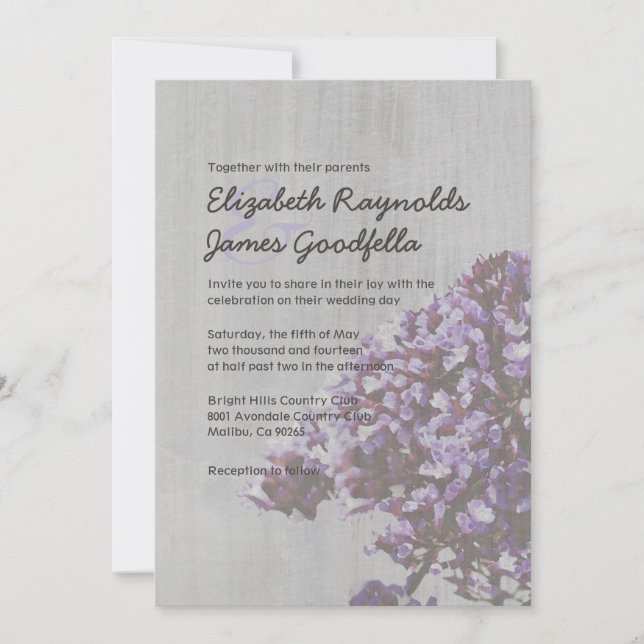 Invitations de mariage de Statice Vintage (Devant)