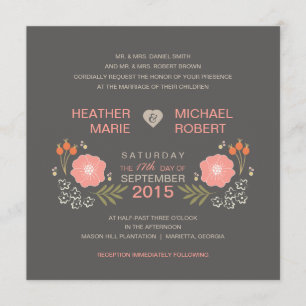 Invitations de mariage de style floral russe