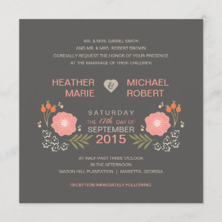 Invitations de mariage de style floral russe