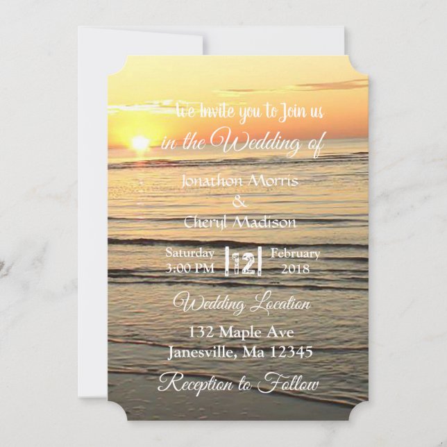 Invitations de mariage de Sunset Waves Ocean (Devant)
