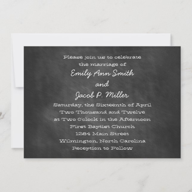 Invitations de mariage de tableau (Devant)