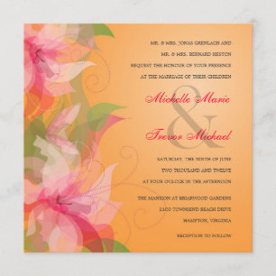 Invitations de mariage de Tangerine et Fuschia