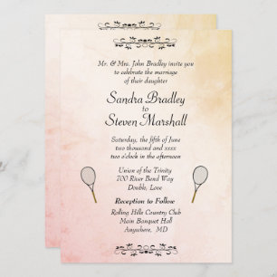 Invitations de Mariage de tennis