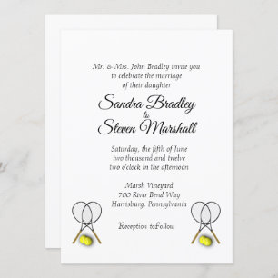 Invitations de Mariage de tennis blanc