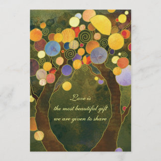 Invitations de mariage de thème d'arbre de vert