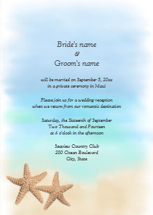 Download Invitations de mariage de theme de plage For Free