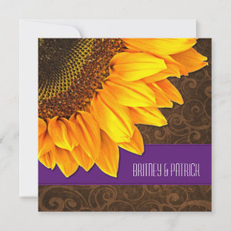 Invitations de mariage de tournesol de pays Brown