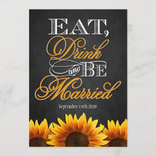 Invitations de mariage de tournesol en tableau noi