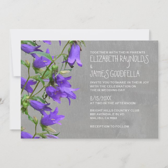 Invitations de mariage de Trachelium (Devant)