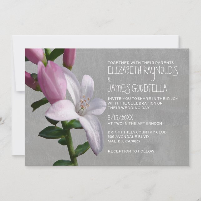 Invitations de mariage de Waxflower (Devant)
