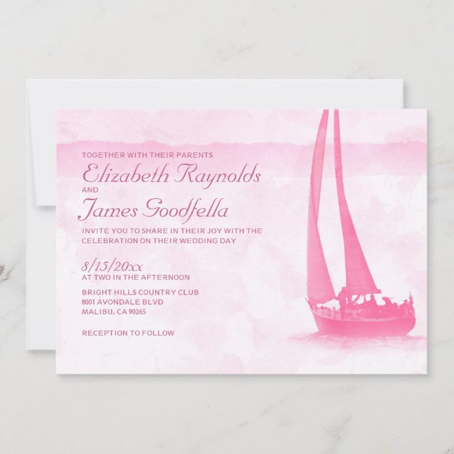 Invitations de mariage de Whimsical Boats (Devant)