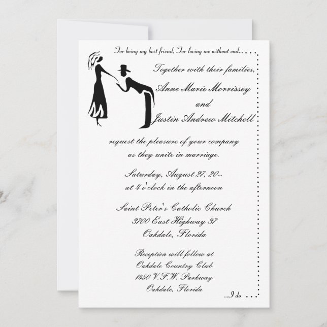 Invitations de mariage de Whimsicle Couple SILHOUE (Devant)