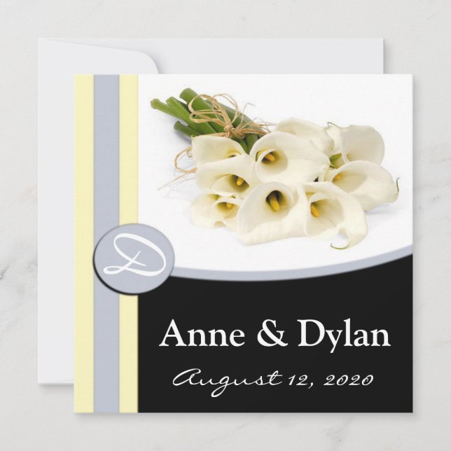 Invitations de mariage de zantedeschia (Devant)