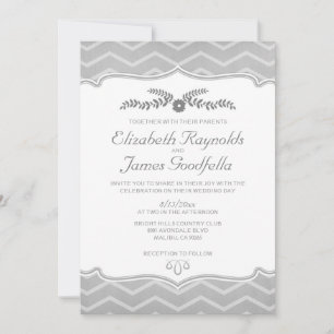 Invitations De Mariage De Zigzag Noir Et Blanc