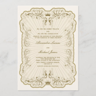 Invitations de mariage d'élégance Vintage {Gold}